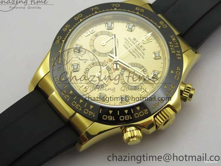 Best Diamonds 116518 Edition 904L Case Strap) SA4130 V4 1:1 Extra SS Noob Goid Plated on Strap Daytona Dial Rubber YG Black (Free 0521
